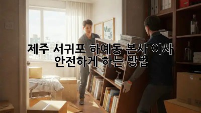 제주 서귀포 하예동 본사 이사, 안전하게 하는 방법!